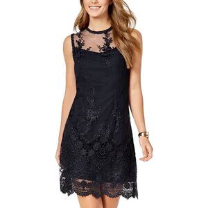 NWT $169 Nanette Lepore black spring bloom dress 6 S small lace sheer lbd cute